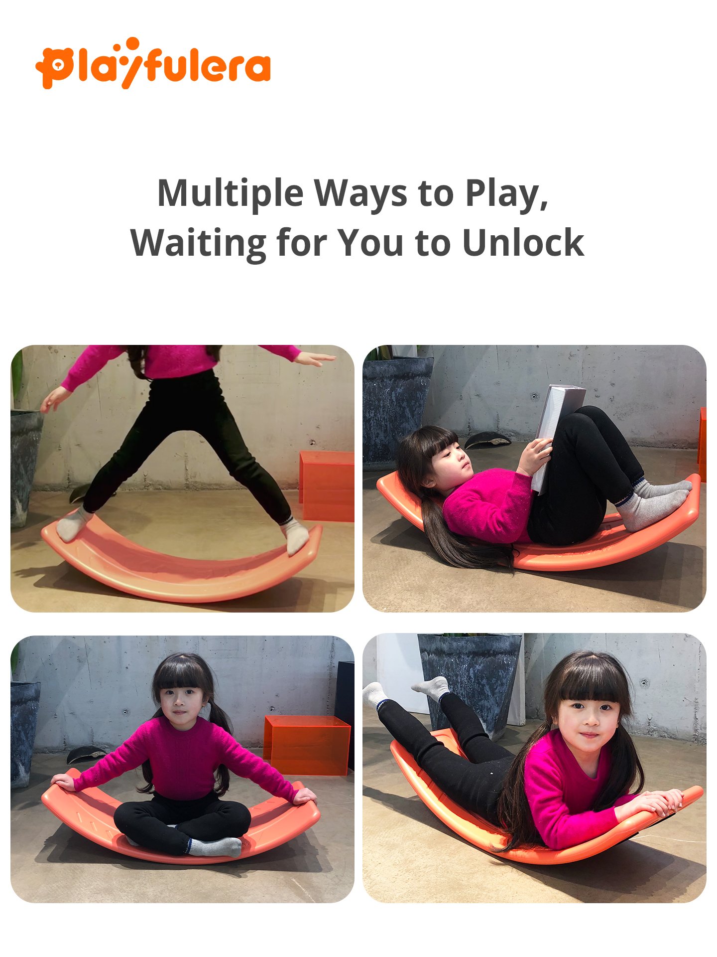 Kids Single-Person Seesaw with Surfing Prints - 7 Colors, Open-Ended Toy (Table/Balance Beam/Yoga Board) - Image 2