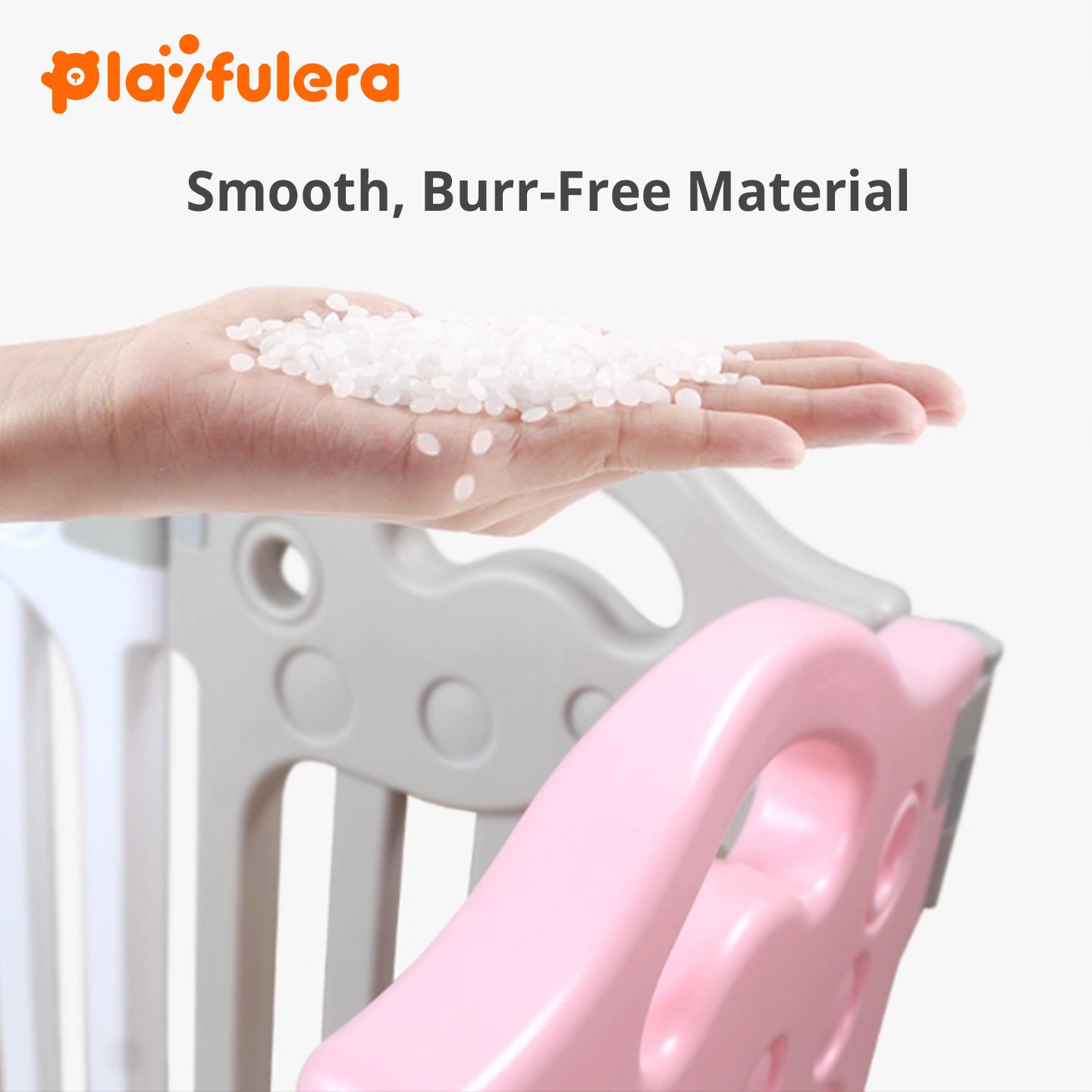 Kids' Fashion Playpen - Minimalist Style, 60cmH×40cmW, with Play/Gate Panels, 2 Color Combos (Pink-Blue-White/Gray-White) - Image 4