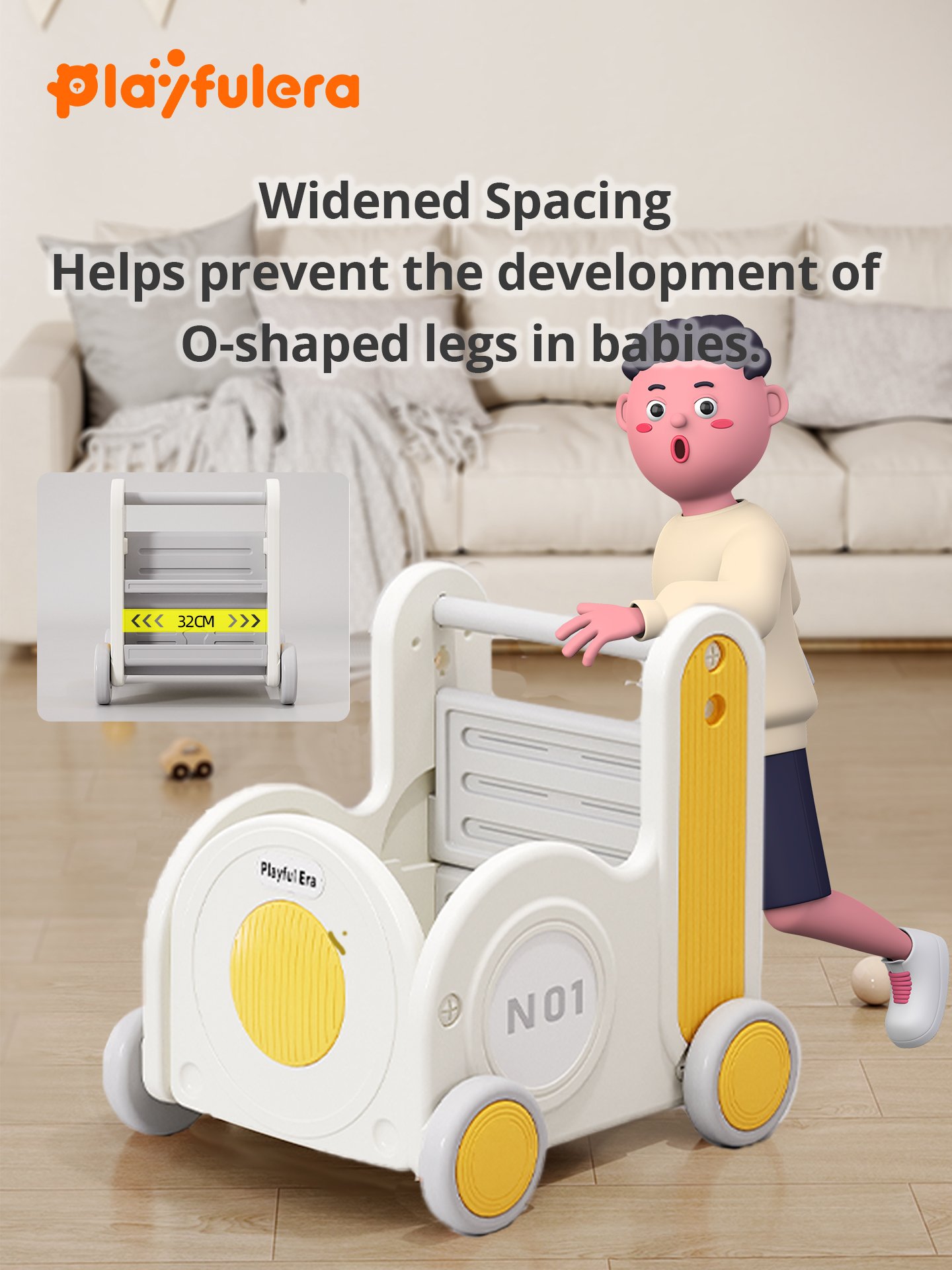 4-in-1 Thomas Train Baby Walker Wagon - Multi-Functional Push Toy with Storage for Toddlers - Image 5