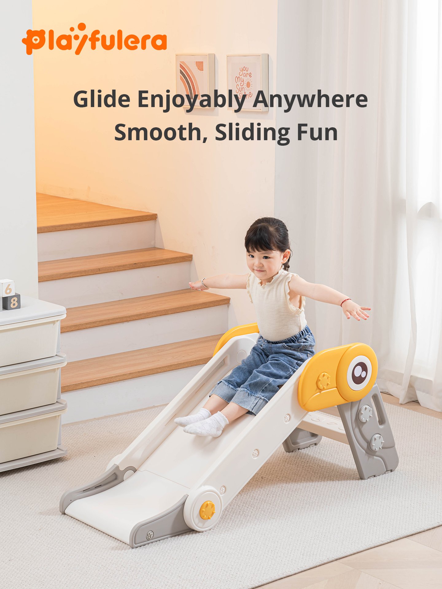 Toucan-Shaped Kids Indoor Slide for Ages 1-6 - Foldable Easy Storage - Image 2