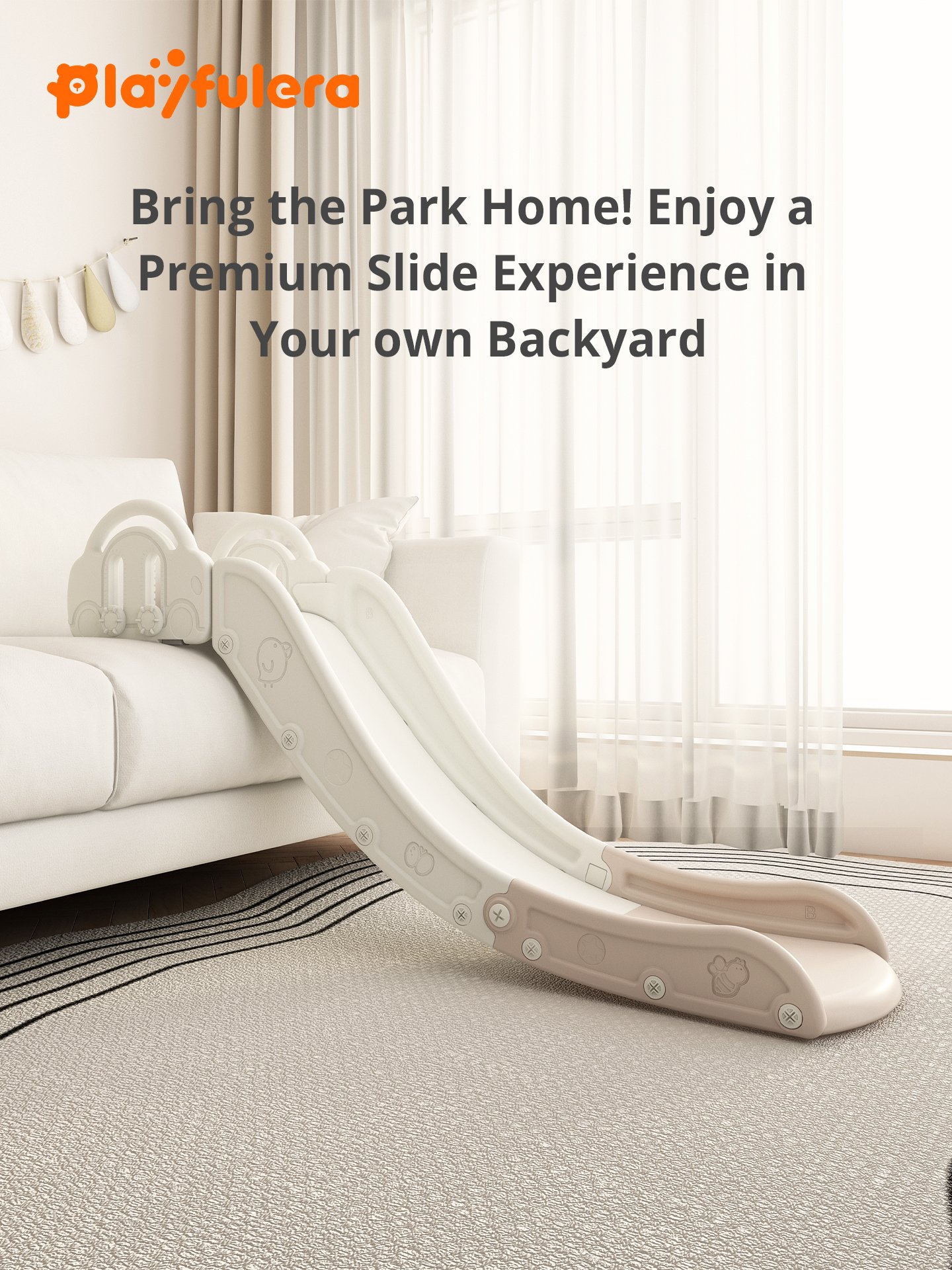 Zoom-Racer Car-Shaped Toddler Slide for Indoor Fun - Image 2