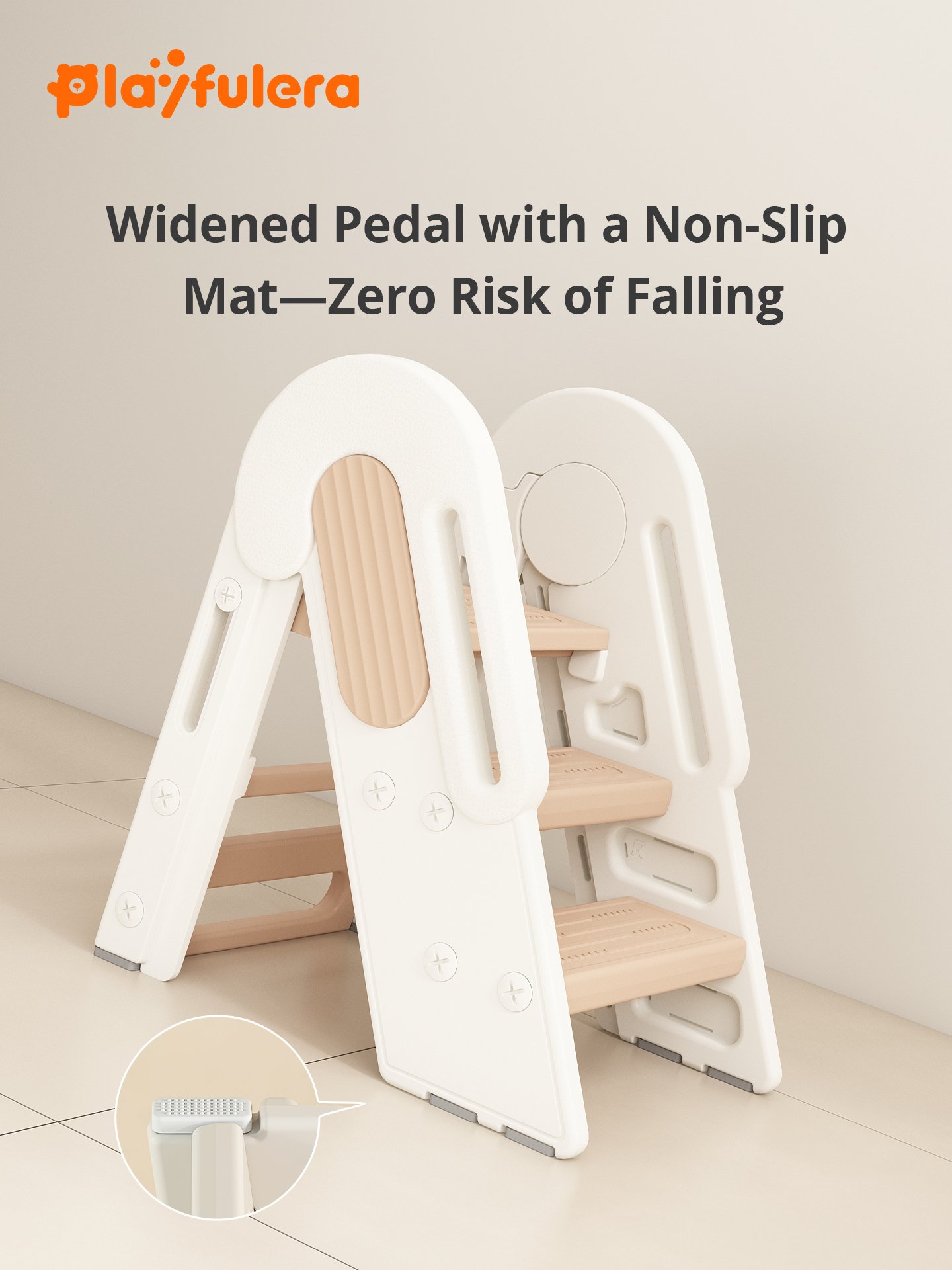 Ice Cream-Shaped Kids Step Stool Ladder for Ages 1-6 - 2/3 Step Switch, Folable - Image 3