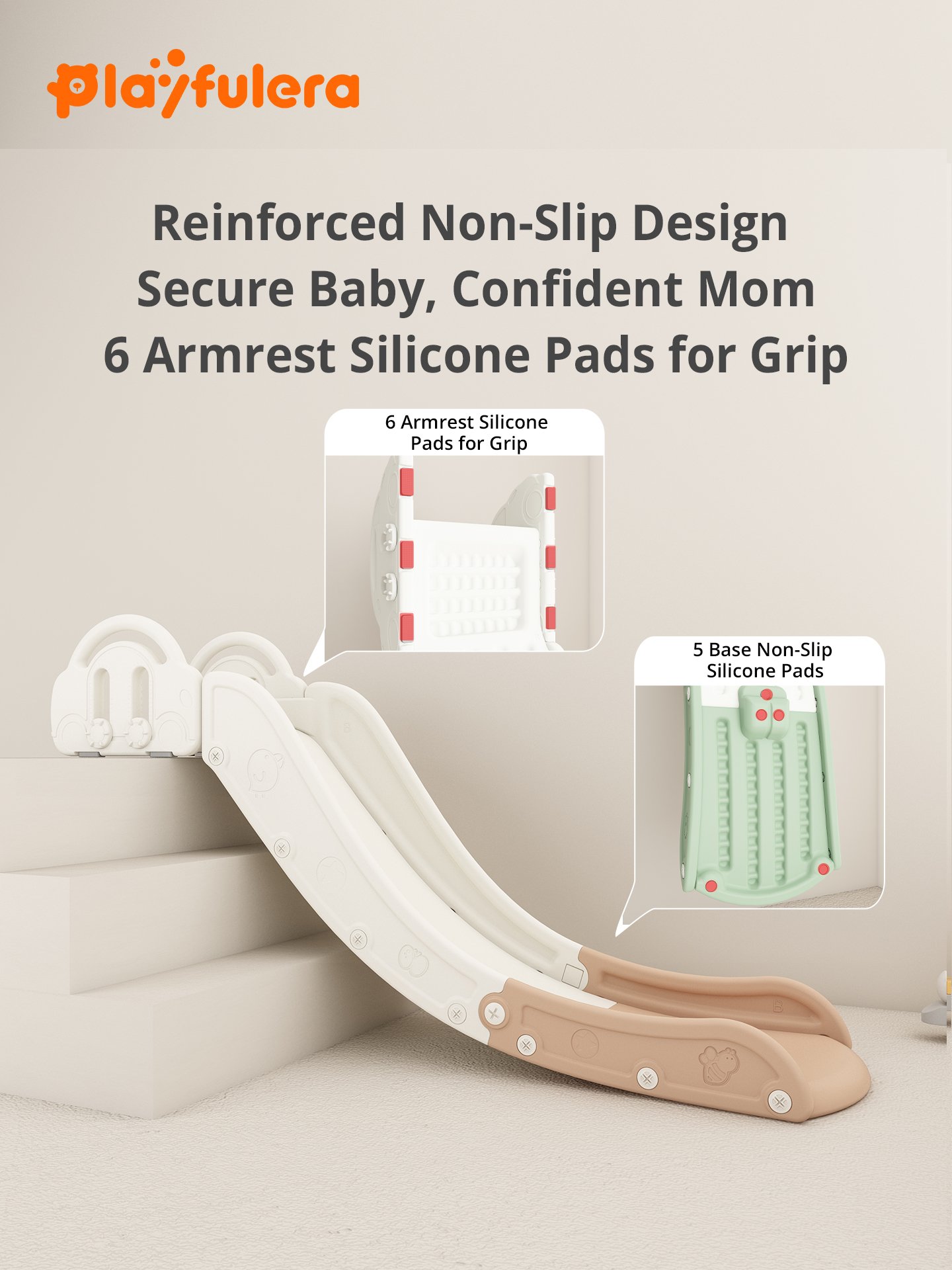 Zoom-Racer Car-Shaped Toddler Slide for Indoor Fun - Image 3