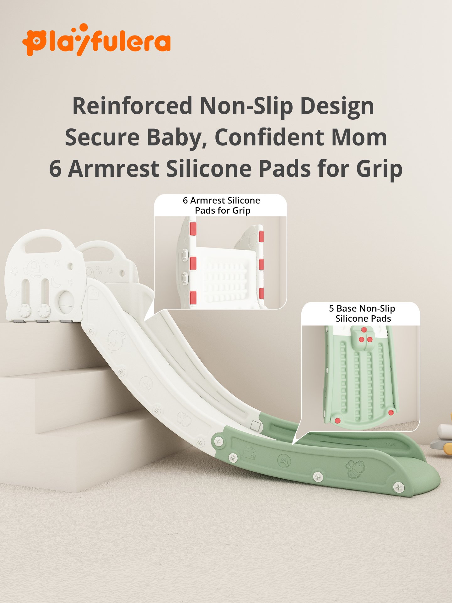 Jumbo Elephant Easy-Climb Kids Slide for Indoor Play - Image 3