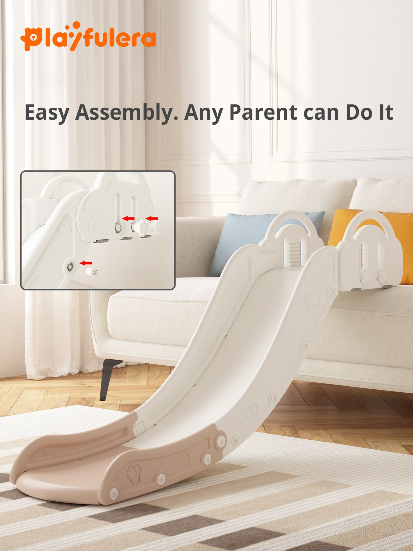 Zoom-Racer Car-Shaped Toddler Slide for Indoor Fun - Image 4