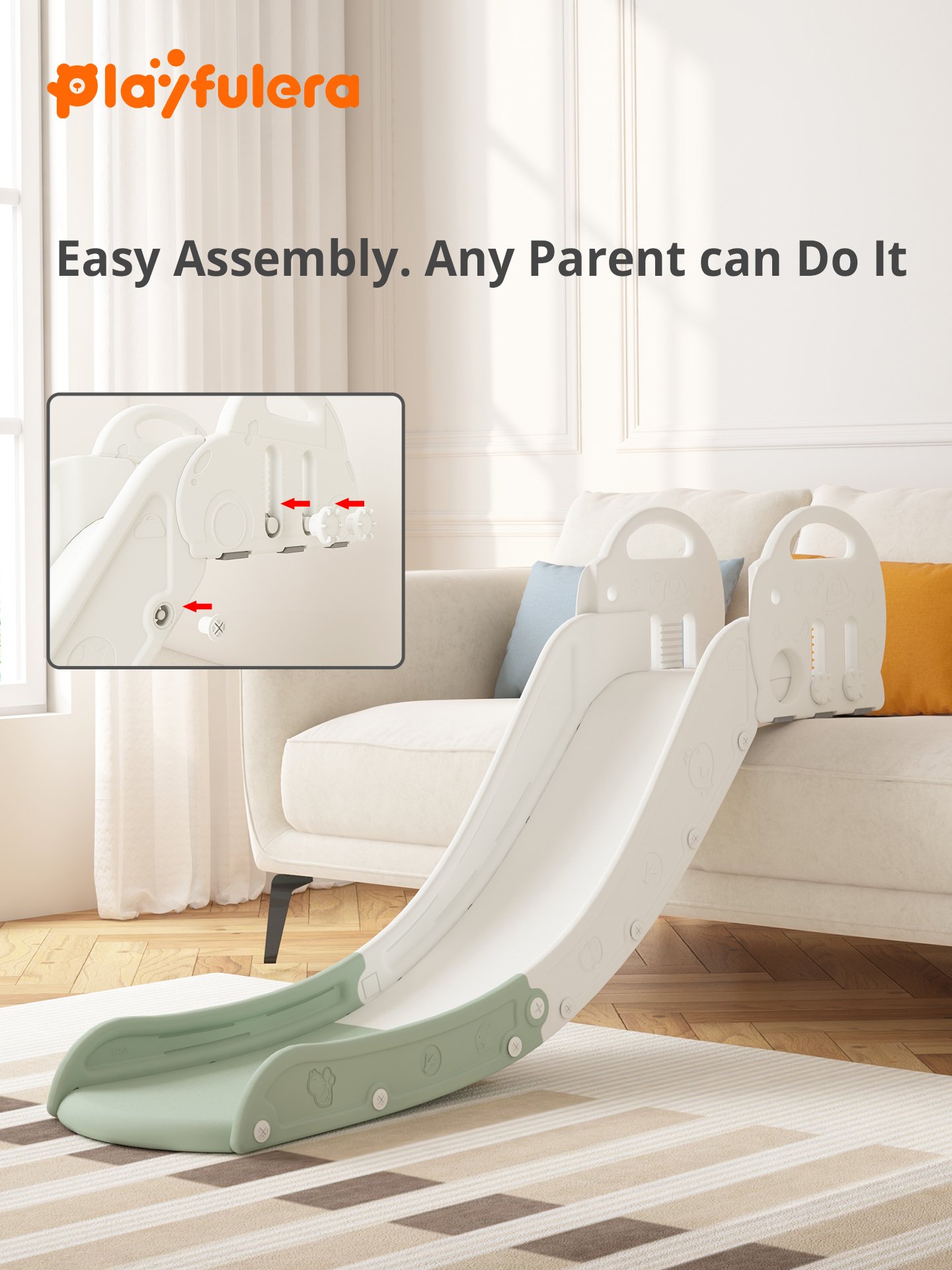 Jumbo Elephant Easy-Climb Kids Slide for Indoor Play - Image 4