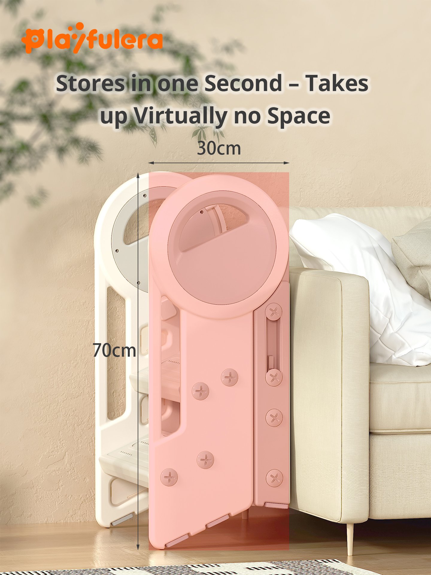 Toddler Step Stool Ladder - Foldable 2-3 Tier with Astronaut Side Panels, for Bathroom/Bedroom/Kitchen (Ages 1-6) - Image 6