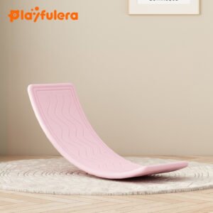 Kids Single-Person Seesaw with Wavy Prints - 6 Colors, Open-Ended Toy (Table/Balance Beam/Yoga Board)