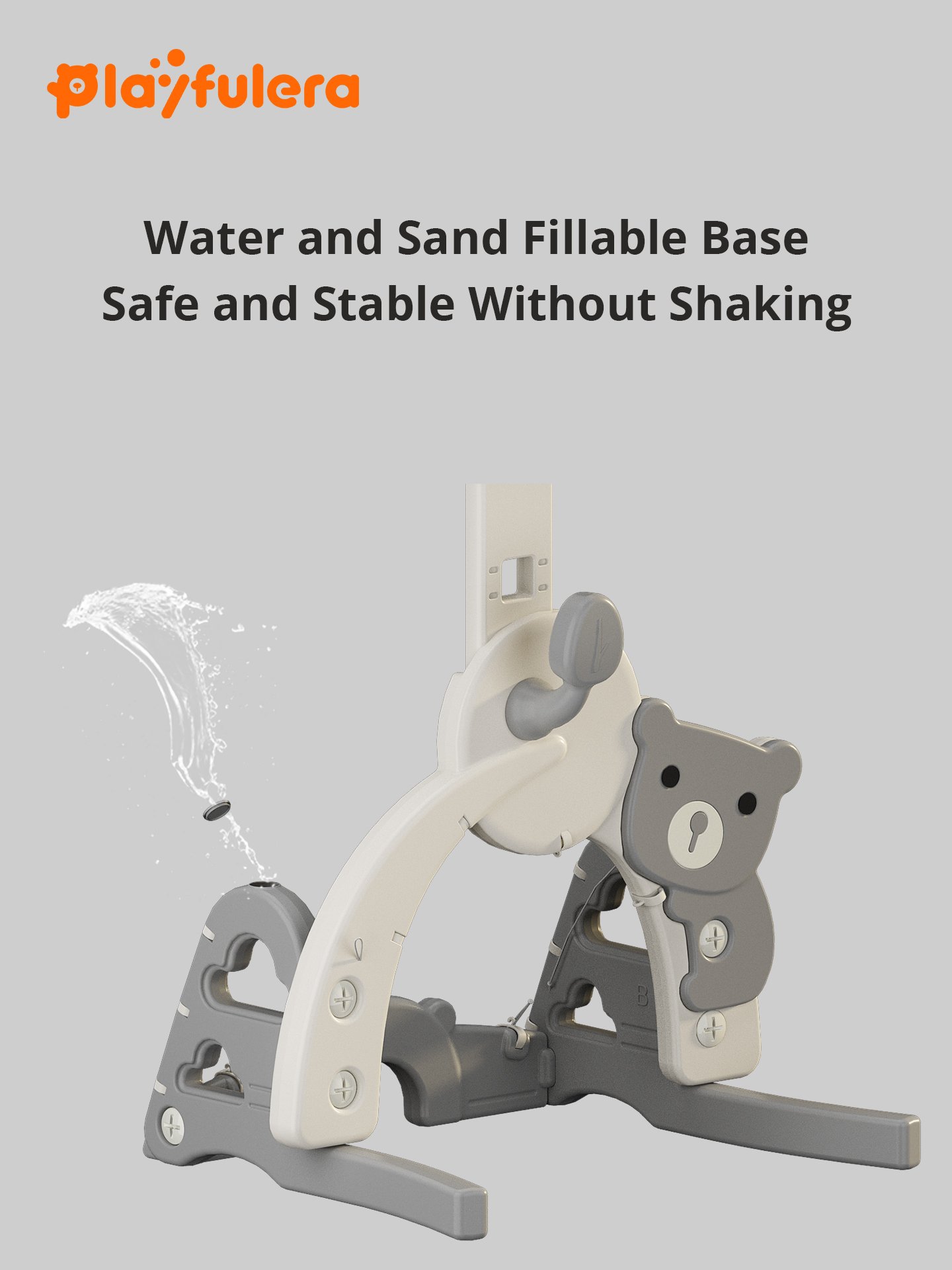 Cartoon Bear Kids Indoor Basketball Hoop - 4-in-1 (Basketball/Soccer/Ring Toss/Golf) Adjustable 5 Heights for Ages 1-6 - Image 6